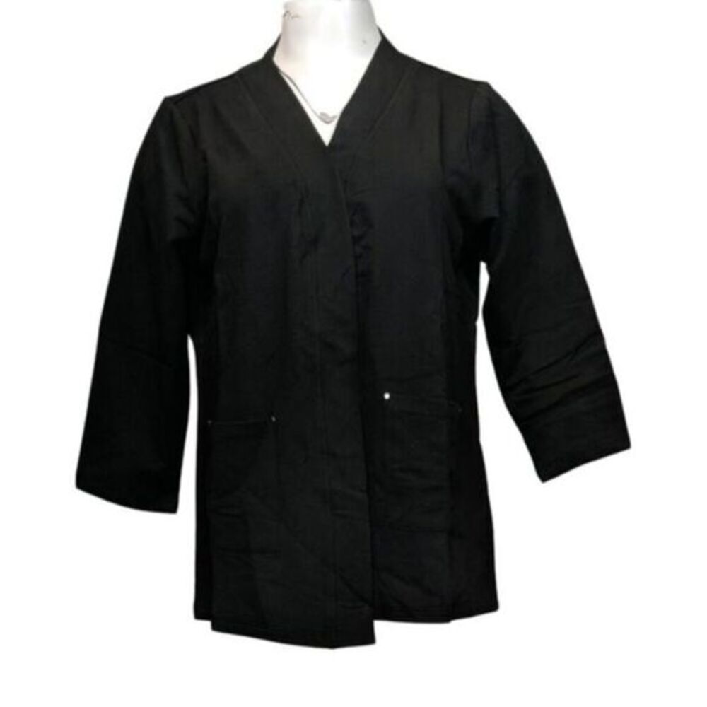 Sport Savvy Women's Jacket Sz L French Terry Topper Pockets Black NEW # D279